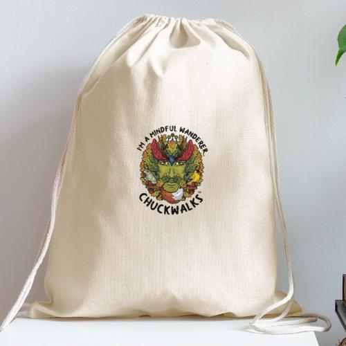 I'm A Mindful Wanderer -black text for light items - Cotton Drawstring Bag