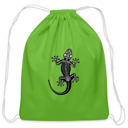 Skeleton Gecko - Cotton Drawstring Bag