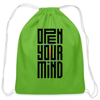 open your mind - Cotton Drawstring Bag - clover - Front