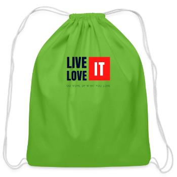 White and Red Modern Typography Inspirational - Cotton Drawstring Bag - clover - Front