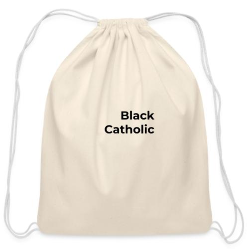 Black Catholic Tee - Cotton Drawstring Bag