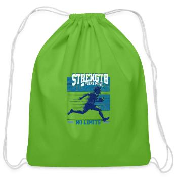 STRENGTH in Every Move - Cotton Drawstring Bag - clover - Front