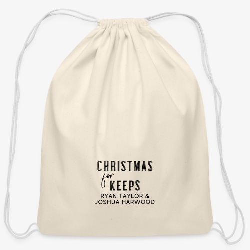 Christmas for Keeps Title Block - Black Font - Cotton Drawstring Bag