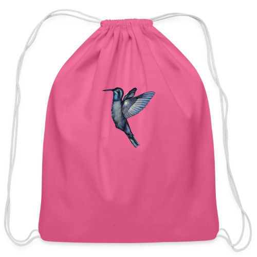 Hummingbird in flight - Cotton Drawstring Bag