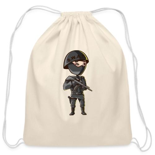 Saxon the SWAT Officer - Cotton Drawstring Bag