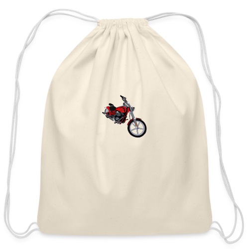 Motorcycle red - Cotton Drawstring Bag