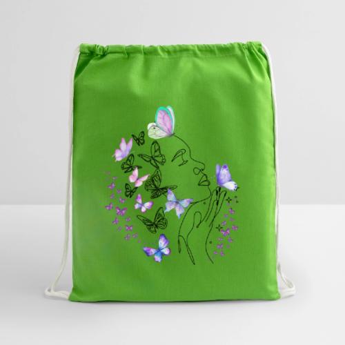 Dreamy Butterfly Goddess - Fairytale Design - Cotton Drawstring Bag
