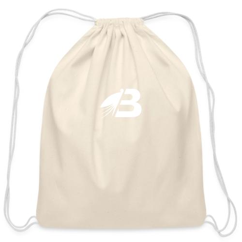 Bluefly Logomark - White - Cotton Drawstring Bag