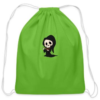 Grim Reaper - Cotton Drawstring Bag - clover - Front
