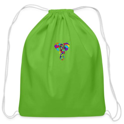 Art Deco elephant - Cotton Drawstring Bag