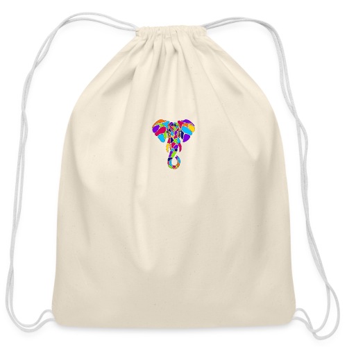 Art Deco elephant - Cotton Drawstring Bag