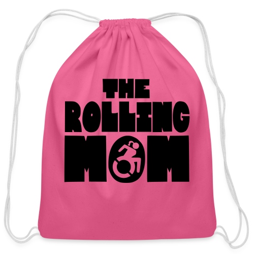 Rolling mom in wheelchair - Cotton Drawstring Bag