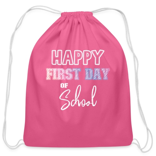Kid Children First Day of School - Cotton Drawstring Bag