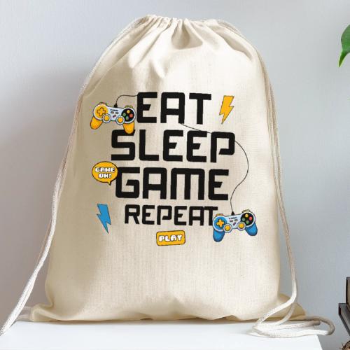 Eat Sleep Game Repeat! - Cotton Drawstring Bag