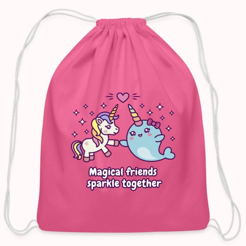 Unicorn & Narwhal - Magical Friends - Cotton Drawstring Bag