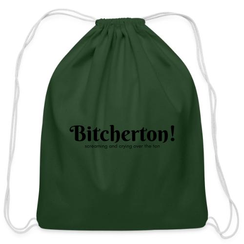 Bitcherton Logo Black - Cotton Drawstring Bag
