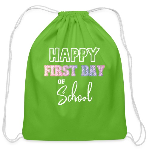 Kid Children First Day of School - Cotton Drawstring Bag