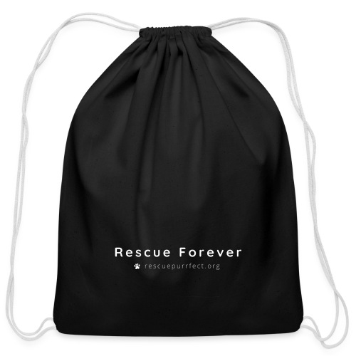 Rescue Purrfect Basic Logo White - Cotton Drawstring Bag