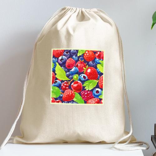 Summer Berry Medley - Cotton Drawstring Bag