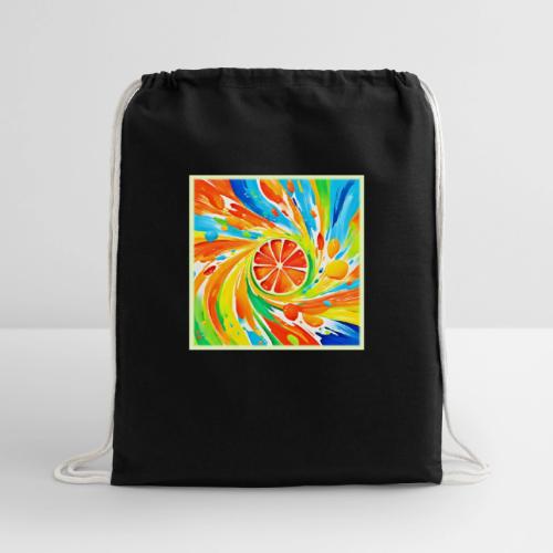 Citrus swirling Splash Design - Cotton Drawstring Bag