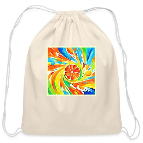Citrus swirling Splash Design - Cotton Drawstring Bag