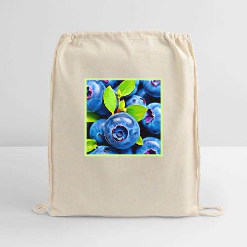 Fresh Blueberries Close-Up - Cotton Drawstring Bag