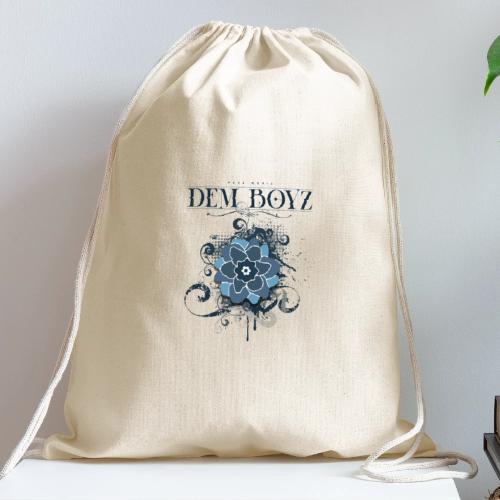 Flower Splash Blues - Cotton Drawstring Bag