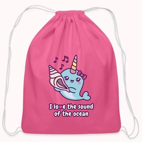 I Love The Sound Of The Ocean - Cotton Drawstring Bag