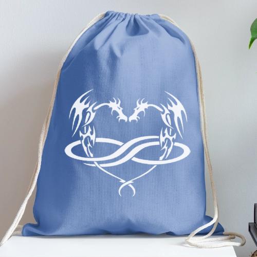 Polydragon (white) - Cotton Drawstring Bag