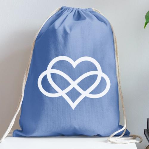 Infinity-Heart (white) - Cotton Drawstring Bag