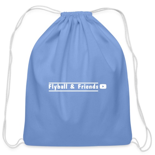 flyball and friends white letters - Cotton Drawstring Bag