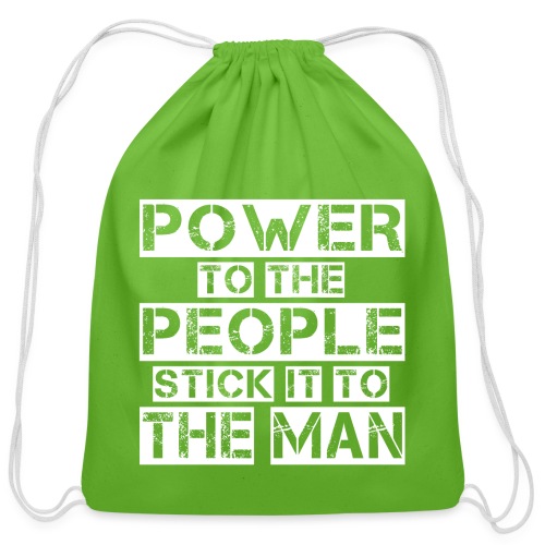 People Power | White - Cotton Drawstring Bag