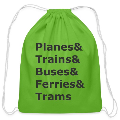 & Transportation - Dark Lettering - Cotton Drawstring Bag
