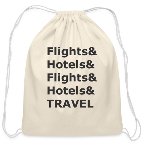 & Travel - Dark Lettering - Cotton Drawstring Bag