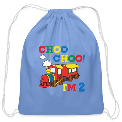 Children Choo Choo I'm 2 Train - Cotton Drawstring Bag
