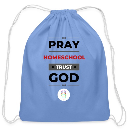 Pray homeschool trust God 3000 3000 px - Cotton Drawstring Bag