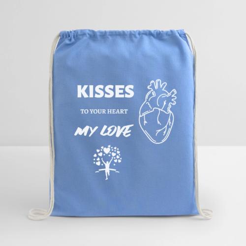 Kisses To Your Heart - Cotton Drawstring Bag