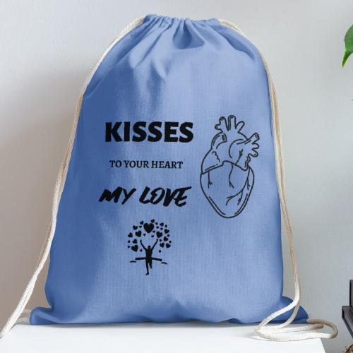 Kisses To Your Heart - Cotton Drawstring Bag