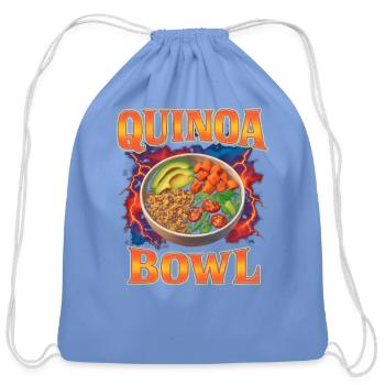 Quinoa Bowl Favorite Food Funny Weird 90s Quinoa - Cotton Drawstring Bag - carolina blue - Front