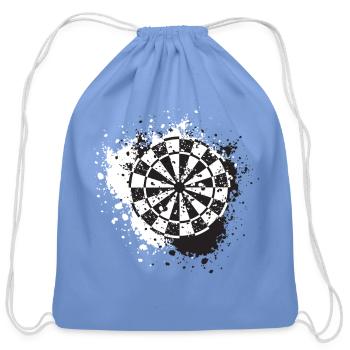 Grunge Dart Board Splatter Target Design - Cotton Drawstring Bag - carolina blue - Front