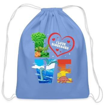 Ankylosaurus Dinosaur Prehistoric Lizard - Cotton Drawstring Bag - carolina blue - Front