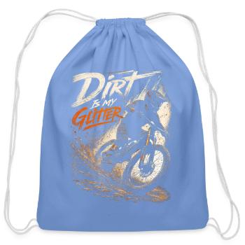 Dirt Bike Mud Rider Motocross Adventure Design - Cotton Drawstring Bag - carolina blue - Front