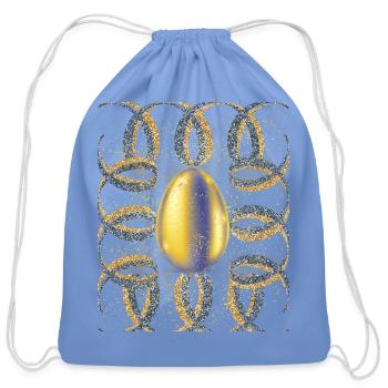 Golden Elegance Abstract Luxury Design - Cotton Drawstring Bag - carolina blue - Front