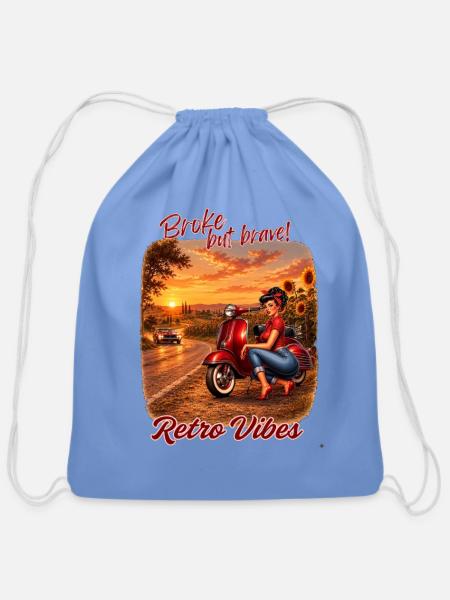 Brave - Cotton Drawstring Bag - carolina blue