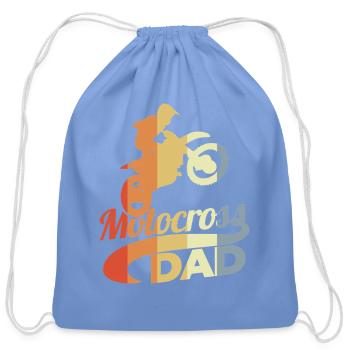 Motocross Papa - Cotton Drawstring Bag - carolina blue - Front