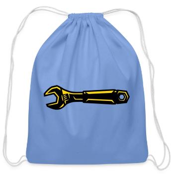 Wrench Tool Mechanic Garage Gearhead Auto - Cotton Drawstring Bag - carolina blue - Front