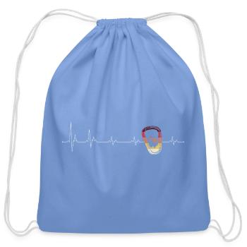 Kettlebell Mountain Gradient Heartbeat - Cotton Drawstring Bag - carolina blue - Front