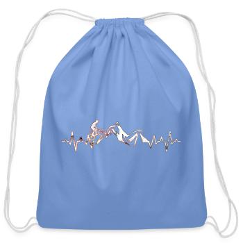 Mountain Ride Pulse - Cotton Drawstring Bag - carolina blue - Front