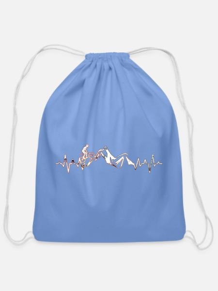 Mountain Ride Pulse - Cotton Drawstring Bag - carolina blue