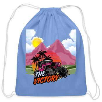 Race car - victory car - Cotton Drawstring Bag - carolina blue - Front